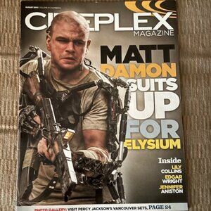 2/$40 CINEPLEX Magazine Aug 2013 Vol 14 No 8 Matt Damon Elysium Jennifer Aniston